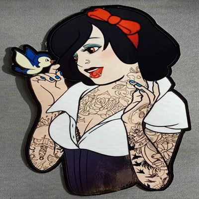 5" x 3.5" Tattoo Girl Vinyl Decal Sticker