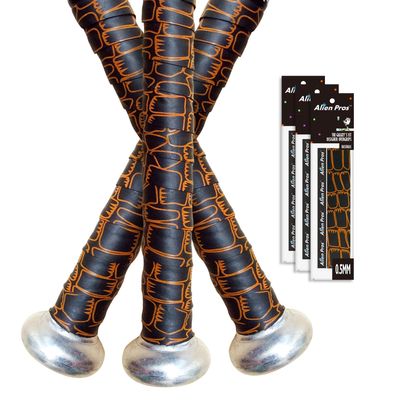 ALIEN PROS Bat Grip Tape 0.5MM for Baseball (3 Grips) Precut and Pro Feel Bat Tape Replacement for Old Baseball Bat Grip Wrap Your Bat for an Epic Home Run (3 Grips, Dragon)