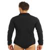 ACSUSS Men's Long Sleeve Latin Modern Ballroom Dance Shirt Romper Leotards Black X-Large view 4