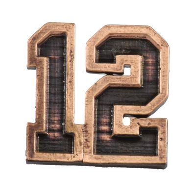 12 Man Pin, Twelve, Fans, Football, #12, Texas, Seattle, Pins, Lapel, Brooch, Hat, Backpack, Pewter, Copper, 100 Sports Designs Available, Made in the USA. AC1040