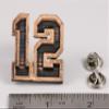 12 Man Pin, Twelve, Fans, Football, #12, Texas, Seattle, Pins, Lapel, Brooch, Hat, Backpack, Pewter, Copper, 100 Sports Designs Available, Made in the USA. AC1040 view 2
