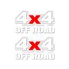 2-4x4 Offroad Solid White with Red X Vinyl 13" Decals Truck Box Stickers (2 Decals - White w/RED X) view 1