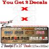 2-4x4 Offroad Solid White with Red X Vinyl 13" Decals Truck Box Stickers (2 Decals - White w/RED X) view 3