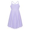 Agoky Kids Girls Crsscross Back Ballet Lyrical Dance Dress Gymnastics Leotard Dress Ballerina Dancewear Costume Lavender Chiffon 2-3 Years view 1