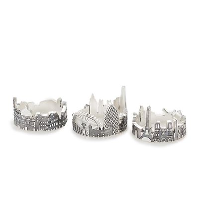 CAITLYNMINIMALIST 18K Gold Sterling Silver Rose Gold Custom Personalized Your City Skyline Travel Ring Gift