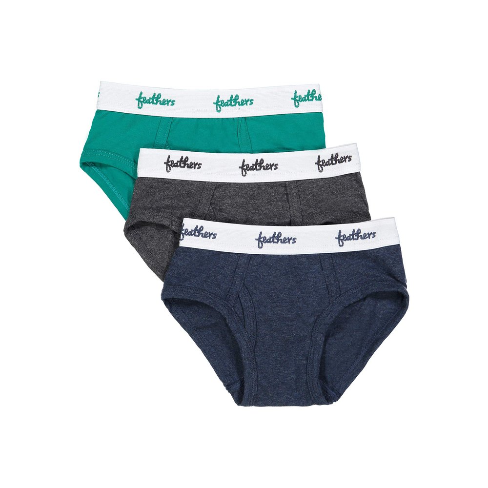 Feathers Boys' Cotton Strech Tagless Briefs Underwear - (3/pack)
