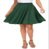 EXCHIC Women's Casual Stretchy Flared Midi Skater Skirts Basic A-Line Pleated Midi Skirt (L, Green) view 1