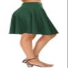 EXCHIC Women's Casual Stretchy Flared Midi Skater Skirts Basic A-Line Pleated Midi Skirt (L, Green) view 4