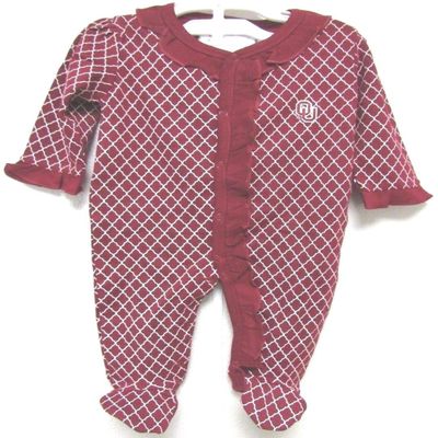 Two Feet Ahead NCAA Oklahoma Sooners Lattice Children Footed Creeper NB Crimson
