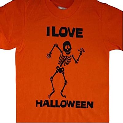 I Love Halloween Toddler Boys Kids Girls Toddler Youth Shirt skeleto t-Shirt White