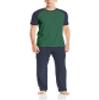 Hanes Men's Adult X-Temp Short Sleeve Cotton Raglan Shirt and Pants Pajamas Pjs Sleepwear Lounge Set - Evergreen (2X-Large) view 2