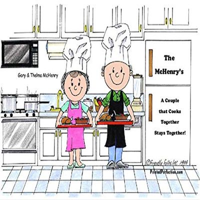 PrintedPerfection.com Personalized Friendly Folks Chef Couple, with Hat Download - Print at Home, use Online, Make Crafts & Gifts Cook