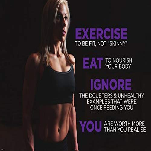 PosterMerchant EXERCISE to be FIT Motivation inspiration poster 24x36 for Women Gym Fitness Health Well-being Beauty