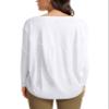 CRZ YOGA Pima Cotton Boat Neck Long Sleeve Shirts for Women - Workout Athletic Yoga Casual Tops Loose Fit Fall T-Shirts White Large view 1