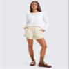 CRZ YOGA Pima Cotton Boat Neck Long Sleeve Shirts for Women - Workout Athletic Yoga Casual Tops Loose Fit Fall T-Shirts White Large view 3
