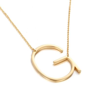 Memgift G Letter Necklace Wedding Jewelry Gifts for Sister Simple Christmas Presents for Women Large Initial Pendant