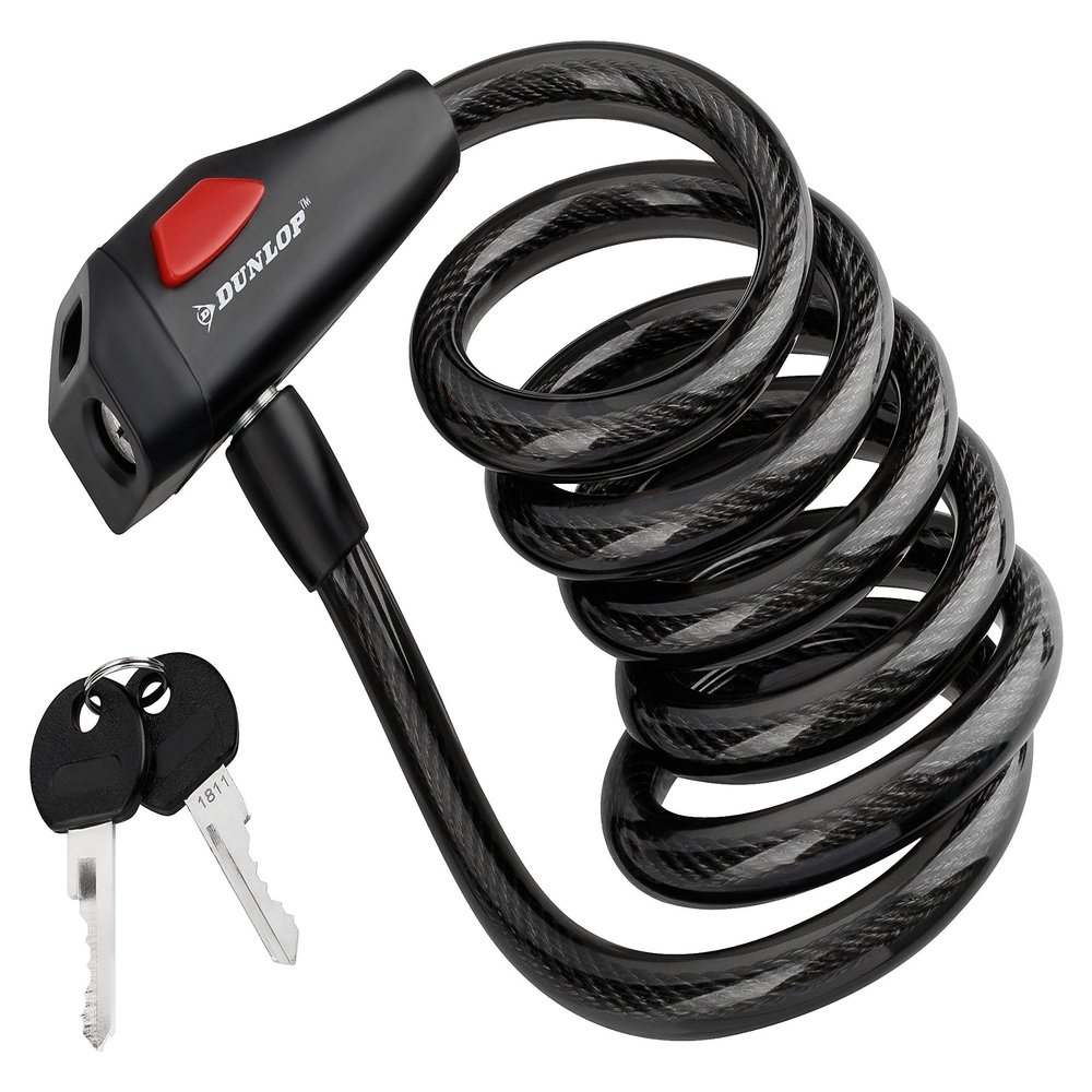 Dunlop 871125207557 Spiral Cable Lock with 2 Keys, Black