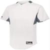 Holloway Youth Game7 Two-Button Baseball Jersey Xl White/Graphite view 1