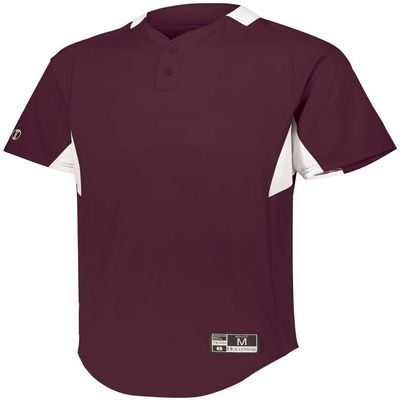 Holloway Youth Game7 Two-Button Baseball Jersey M Maroon/White