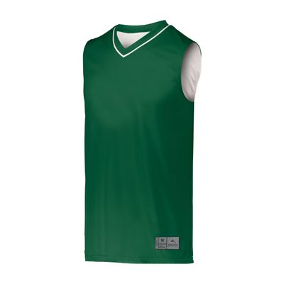 Augusta Sportswear Youth Reversible Two-Color Jersey, Dark Green/White, L