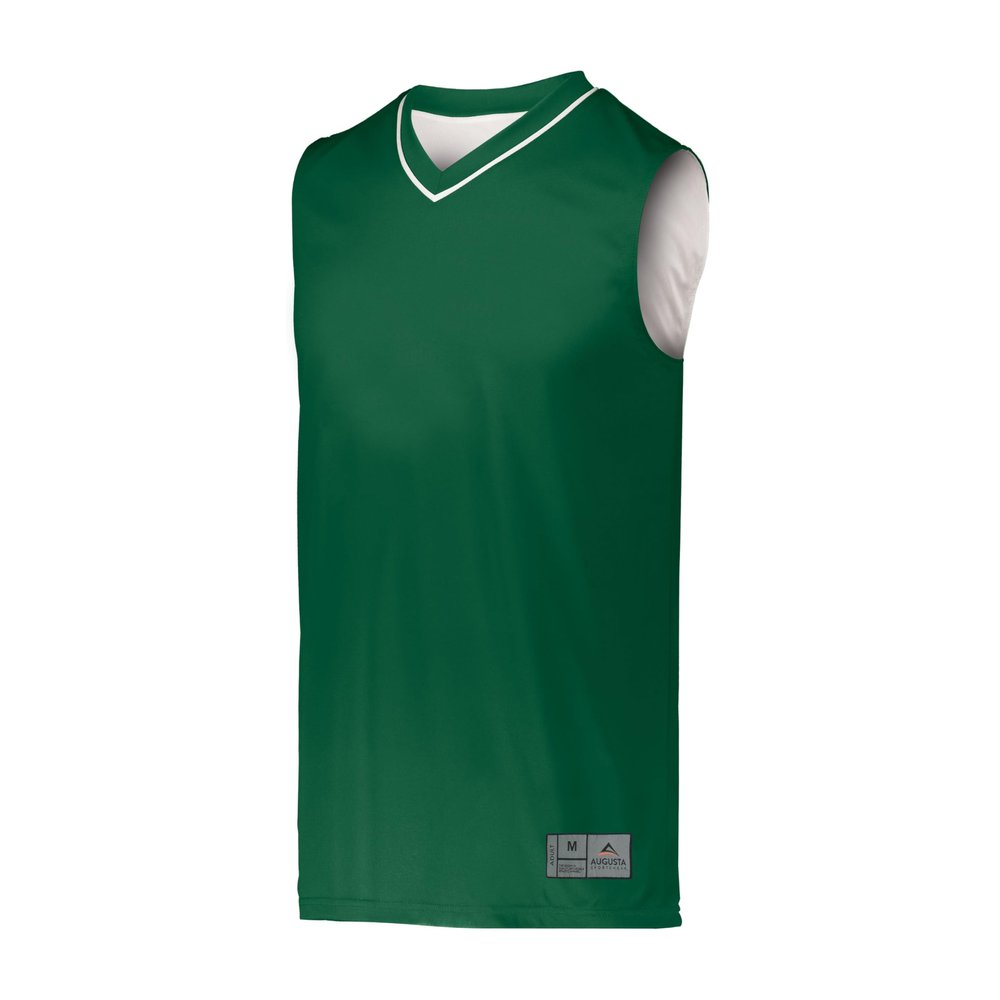 Augusta Sportswear Youth Reversible Two-Color Jersey, Dark Green/White, L