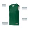 Augusta Sportswear Youth Reversible Two-Color Jersey, Dark Green/White, L view 3