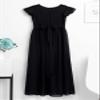 ACSUSS Kids Chiffon Flower Girl Dress Flutter Sleeve Wedding Bridesmaid Ball Gown Party Dress Black 14 view 3