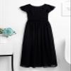 ACSUSS Kids Chiffon Flower Girl Dress Flutter Sleeve Wedding Bridesmaid Ball Gown Party Dress Black 14 view 4