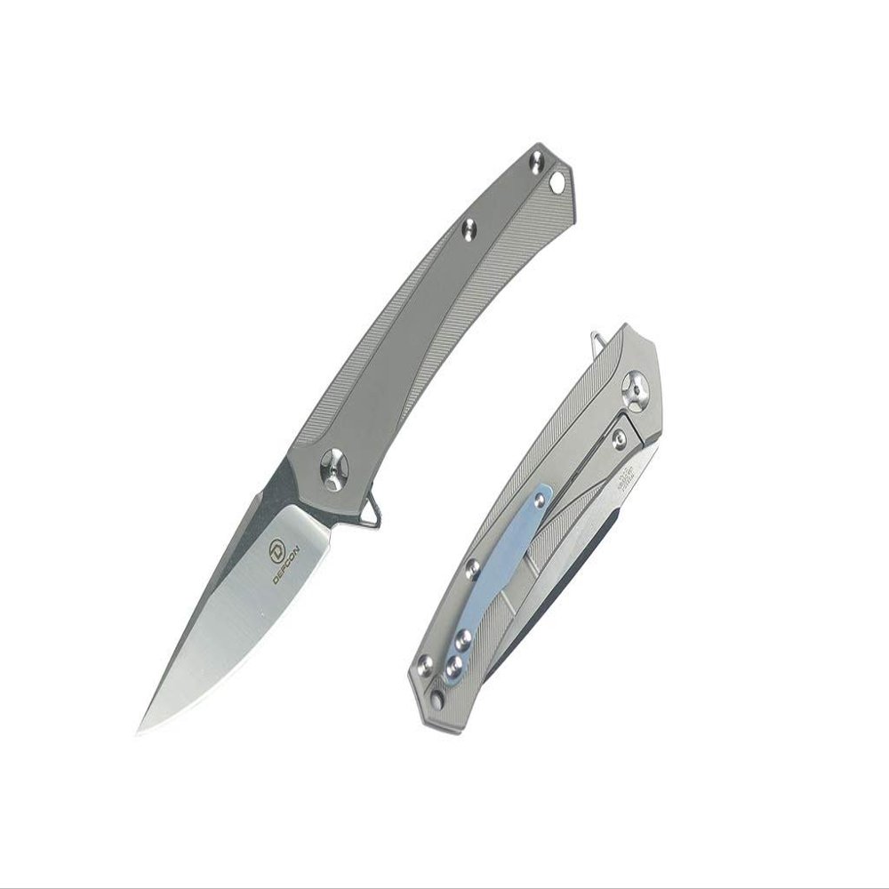 DEFCON Jungle Knife Barracuda D2 Titanium EDC Folding Pocket Tactical Knife