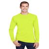 Hanes Adult Workwear Long-Sleeve Pocket T-Shirt XL SAFETY GREEN view 1