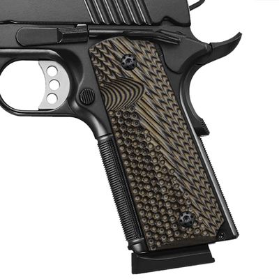 1911 Full Size G10 Grips, Free Screws Included, Mag Release, Ambi Safety Cut, OPS Texture, Cool Hand Brand (Coyote Color)