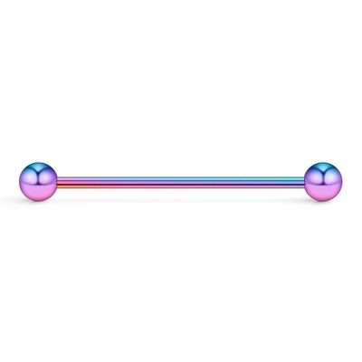 14G Industrial Barbell Cartilage Earring Body Piercing Jewelry 38mm (Multi-Color)