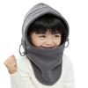 Kids Winter Windproof Cap,Children's Double Warm Balaclava Face Mask for Cold Weather,Neck Warmer,Adjustable Full Face Cover Hat for Boys Girls,Perfect for Skiing,Cycling(Grey+Black) view 1