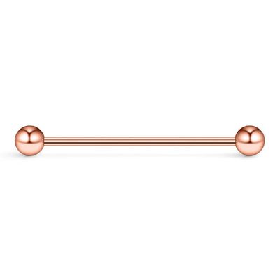 14G Industrial Barbell Cartilage Earring Body Piercing Jewelry 38mm (Rose Gold I.P)