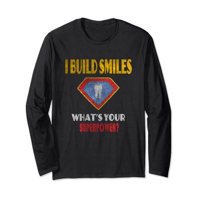 Dentist Superpower Vintage Dentist Long Sleeve Shirt