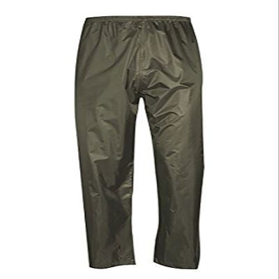 Adults Waterproof Fishing Hiking Over Trousers Unisex Elasticated Waist Rain Wear Pants Olive Medium