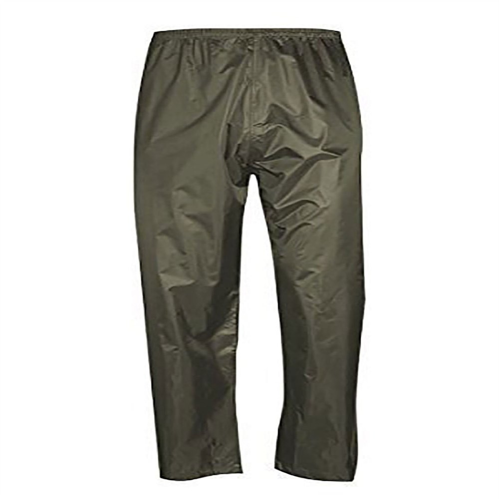 Adults Waterproof Fishing Hiking Over Trousers Unisex Elasticated Waist Rain Wear Pants Olive Medium