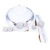 Fashion 18K Gold Plated Crystal Round Pendant Necklace Earring Bangle Ring Wedding Party Jewelry Set And Boxes (4pcs silver) view 1
