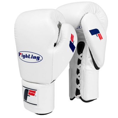 Fighting Sports Fury Professional Lace Training Gloves, White, 18 oz