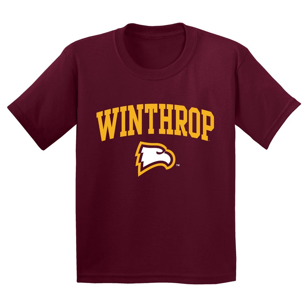 UGP Campus Apparel YS03 - Winthrop Eagles Arch Logo Youth T Shirt - Large - Maroon
