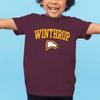 UGP Campus Apparel YS03 - Winthrop Eagles Arch Logo Youth T Shirt - Large - Maroon view 2