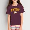 UGP Campus Apparel YS03 - Winthrop Eagles Arch Logo Youth T Shirt - Large - Maroon view 3