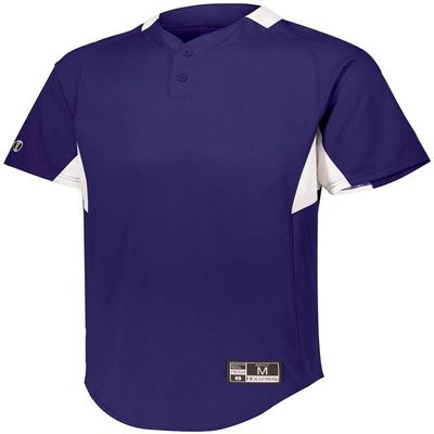 Holloway Youth Game7 Two-Button Baseball Jersey Xl Purple/White