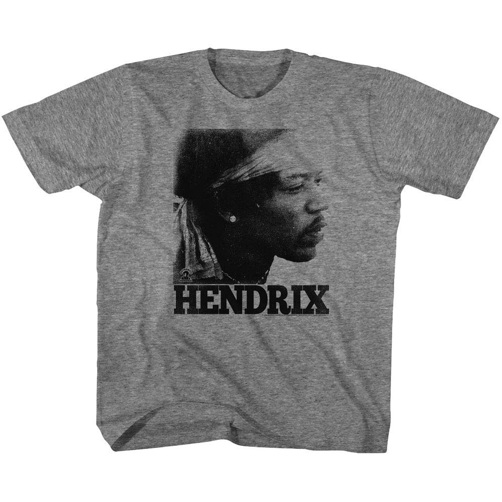 Jimi Hendrix 1960's Psychedelic Musical Icon Profile Face Faded Toddler T-Shirt Gray