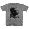 Jimi Hendrix 1960's Psychedelic Musical Icon Profile Face Faded Toddler T-Shirt Gray view 1