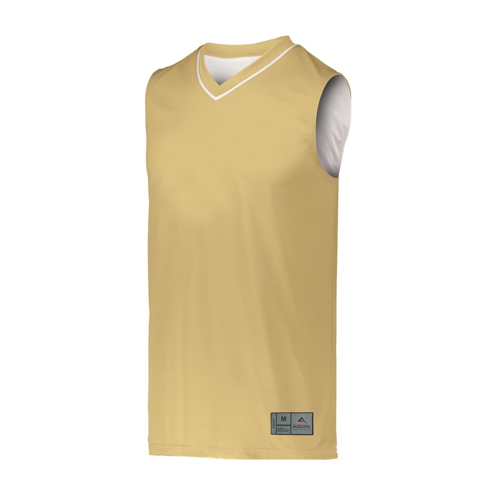 Augusta Sportswear Youth Reversible Two-Color Jersey, Vegas Gold/White, M