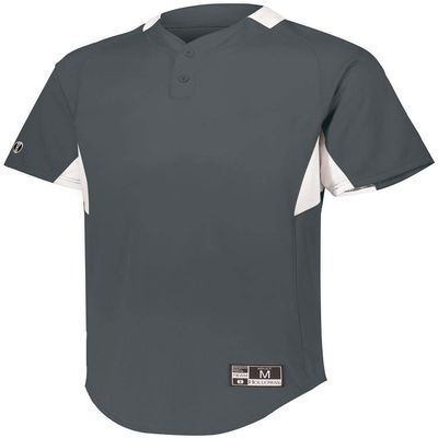 Holloway Youth Game7 Two-Button Baseball Jersey Xl Graphite/White