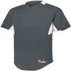 Holloway Youth Game7 Two-Button Baseball Jersey Xl Graphite/White view 2