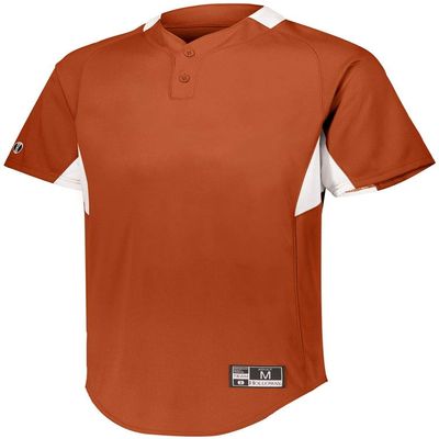 Holloway Youth Game7 Two-Button Baseball Jersey Xl Orange/White
