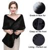 CanB Women's 1920 Faux Fur Stole Bridal Winter Fur Wraps and Shawls Wedding Faux Mink Shrug for Bridesmaids view 4